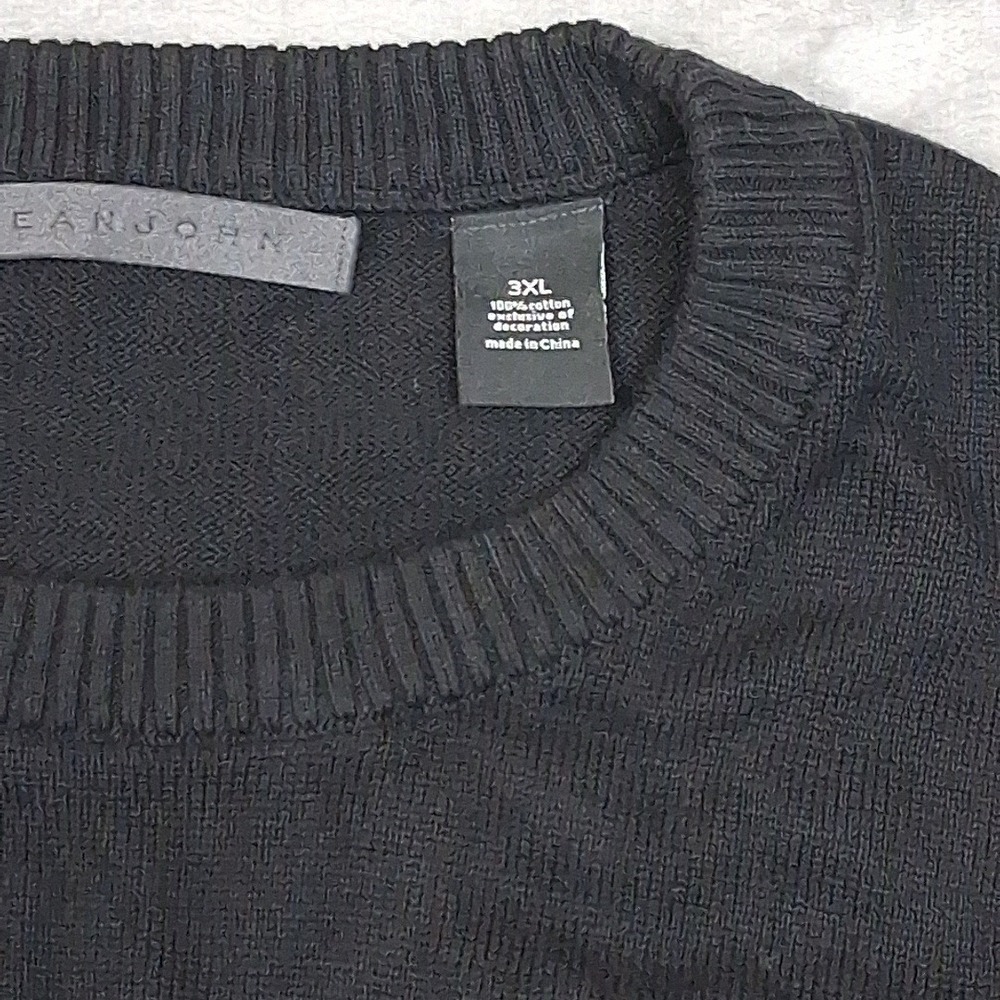 Men's Sean John 3XL Black Gray Red Star Striped Crew Neck Preppy‎ Sweater - Picture 6 of 7